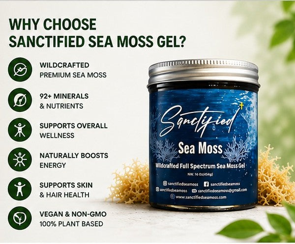 Organic Wildcrafted Sea Moss Gel | Sanctified 16 oz