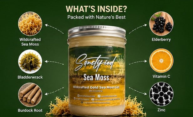 Natural Wildcrafted Gold Sea Moss Gel | Premium 16 oz Jar