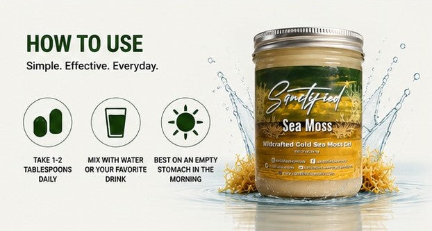 Natural Wildcrafted Gold Sea Moss Gel | Premium 16 oz Jar