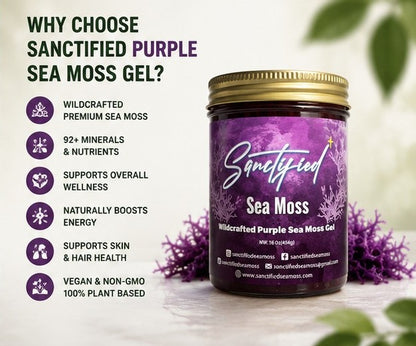 Wildcrafted Full Spectrum Purple Sea Moss Gel | 16 oz | Sanctified