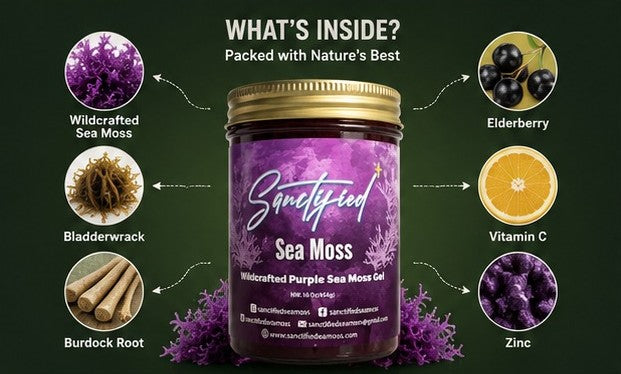 Wildcrafted Full Spectrum Purple Sea Moss Gel | 16 oz | Sanctified