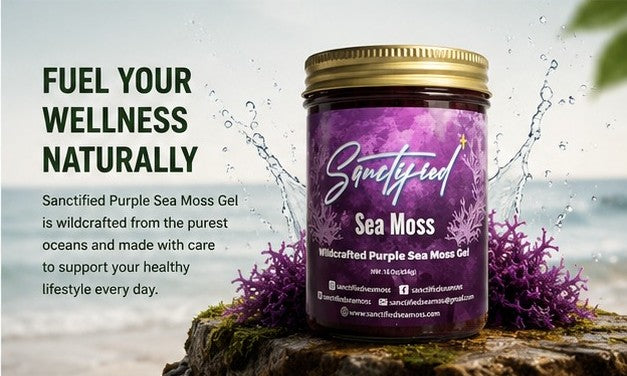 Wildcrafted Full Spectrum Purple Sea Moss Gel | 16 oz | Sanctified