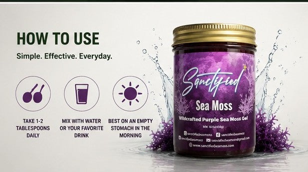 Wildcrafted Full Spectrum Purple Sea Moss Gel | 16 oz | Sanctified