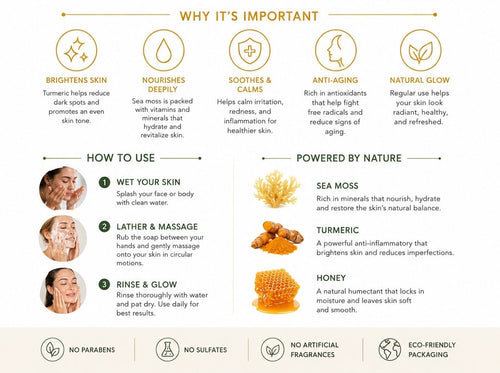 Turmeric & Honey Sea Moss Soap – Natural Handmade Soap for Glowing Skin