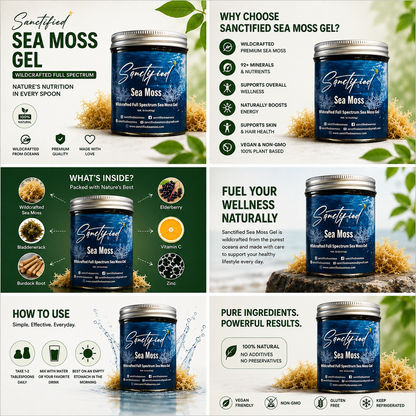 Organic Wildcrafted Sea Moss Gel | Sanctified 16 oz